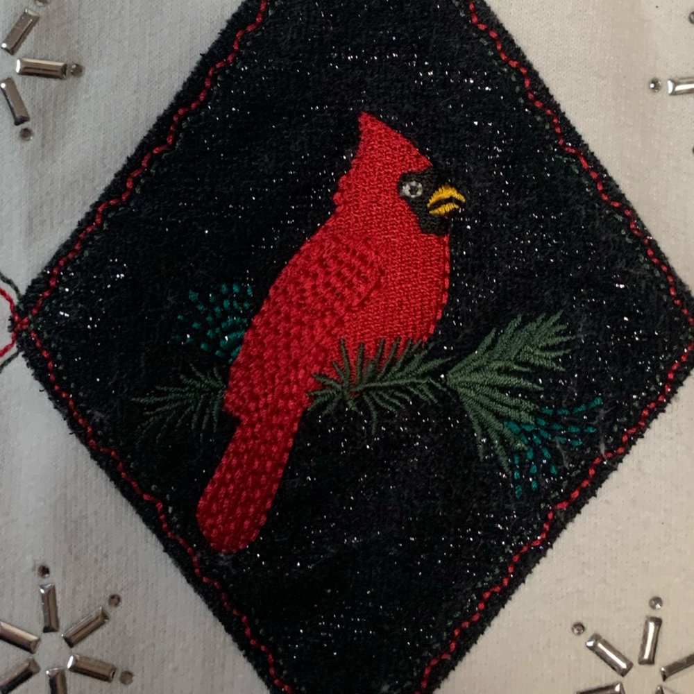 Vintage decorated originals 
embroidered cardinal sweater